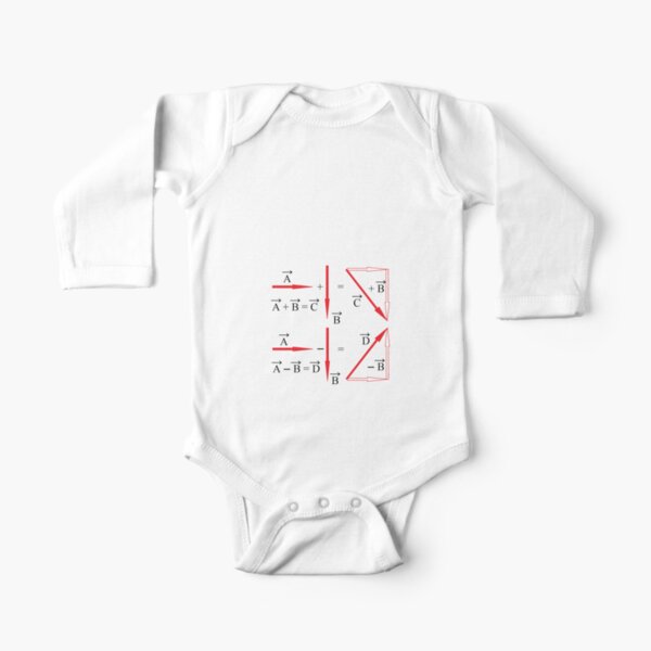 Mathematics, vector algebra, addition of vectors, subtraction of vectors, learning Long Sleeve Baby One-Piece