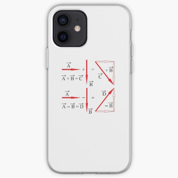 Mathematics, vector algebra, addition of vectors, subtraction of vectors, learning iPhone Soft Case
