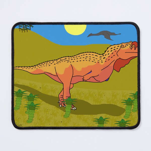 Item preview, Orange Majungasaurus Scene Print designed and sold by AuperArchives.