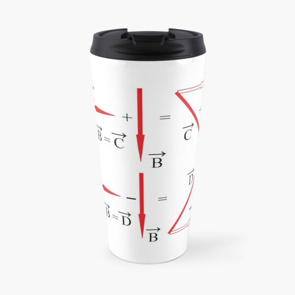 Mathematics, vector algebra, addition of vectors, subtraction of vectors, learning Travel Mug