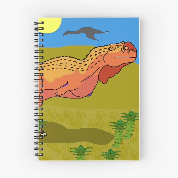 Item preview, Orange Majungasaurus Scene Print designed and sold by AuperArchives.