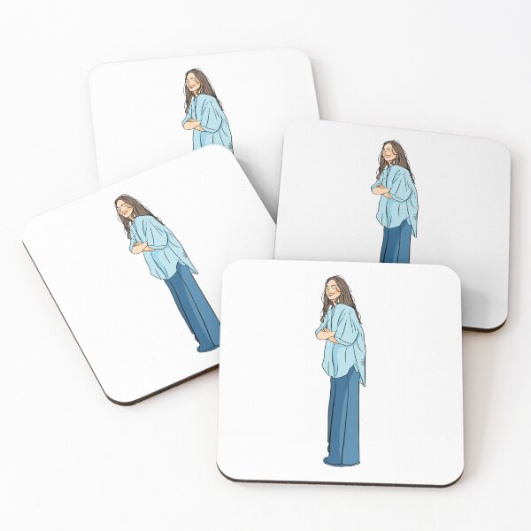 Item preview, Fashion illustration of a girl in blue shirt  designed and sold by Hessah-HA.