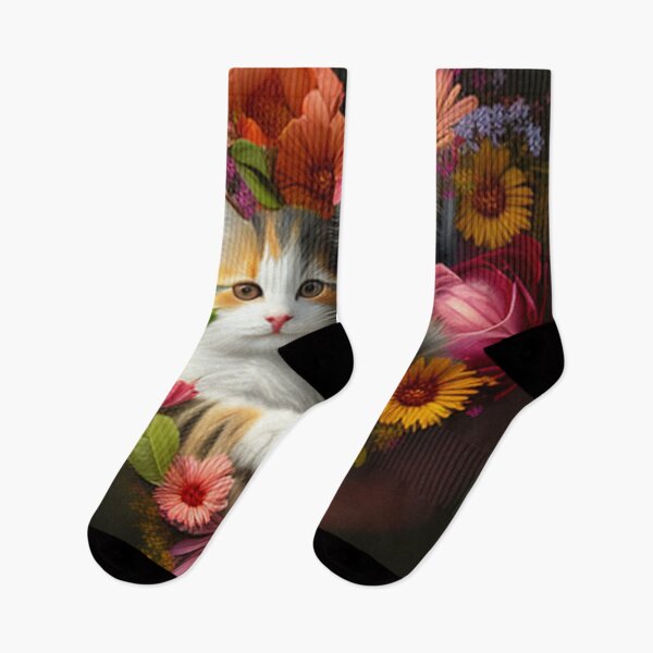 Item preview, Happy Cute Kittens with Love and Flowers designed and sold by BrandonArtWorld.