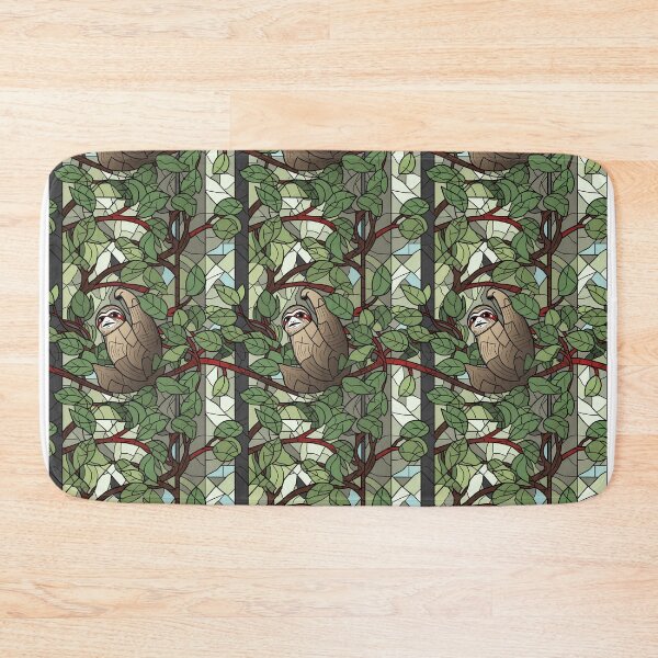 Item preview, Exquisite Art Deco Stained Glass Sloth Pattern | Enchanting Forest Design designed and sold by Retro-ArtDeco.