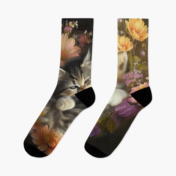 Item preview,  Happy Cute Kittens with Love and Flowers designed and sold by BrandonArtWorld.