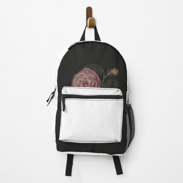 Item preview, Vintage Pink Gardenias on Black - hand drawn moody botanical art designed and sold by Sarah Rosie Studios.