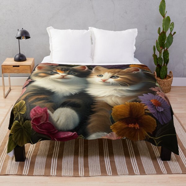 Item preview, Happy Cute Kittens with Love and Flowers designed and sold by BrandonArtWorld.