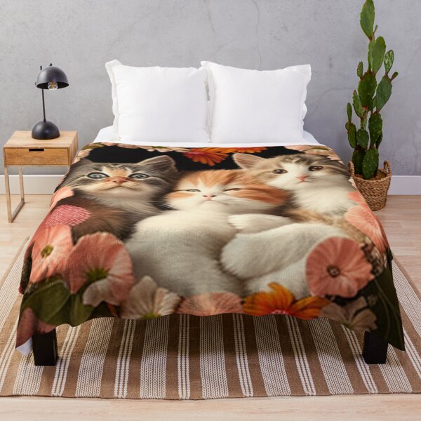Item preview, Happy Cute Kittens with Love and Flowers designed and sold by BrandonArtWorld.