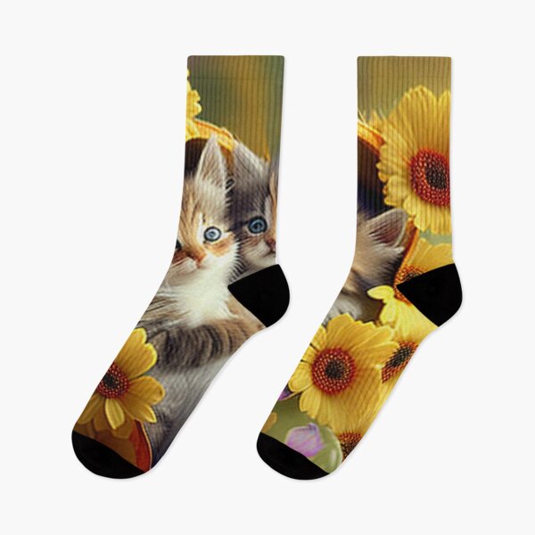 Item preview, Happy Cute Kittens with Love and Flowers designed and sold by BrandonArtWorld.