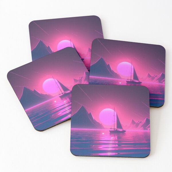 Item preview, Sunset Sail: A Vaporwave Expedition on the High Seas designed and sold by Mullet Monkey.