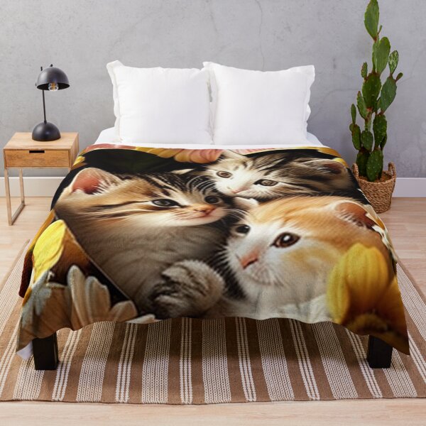 Item preview, Happy Cute Kittens with Love and Flowers designed and sold by BrandonArtWorld.
