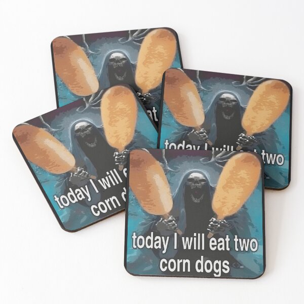 Item preview, Today I Will Eat Two Corn Dogs Dead Skeleton Funny Corndog Meme designed and sold by fomodesigns.