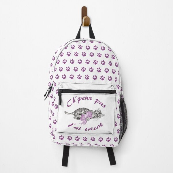 Item preview, Chaton à la pelota - graphite version and colorized purple, text in French designed and sold by SylvieG18.