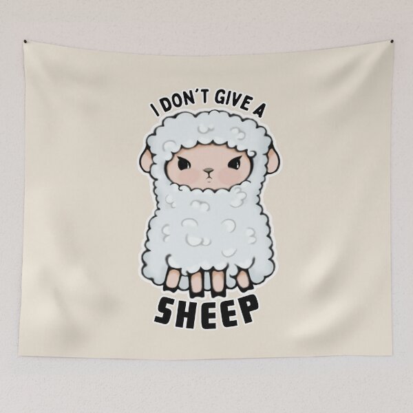 Item preview, I Dont Give A Sheep - Animal Pun designed and sold by ViewerEqualsPhoton.