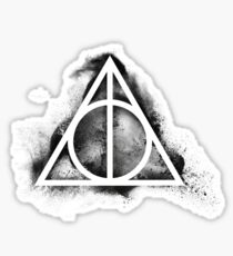 HP Hallows - sand explosion black (small) - wand, cloak, stone Sticker