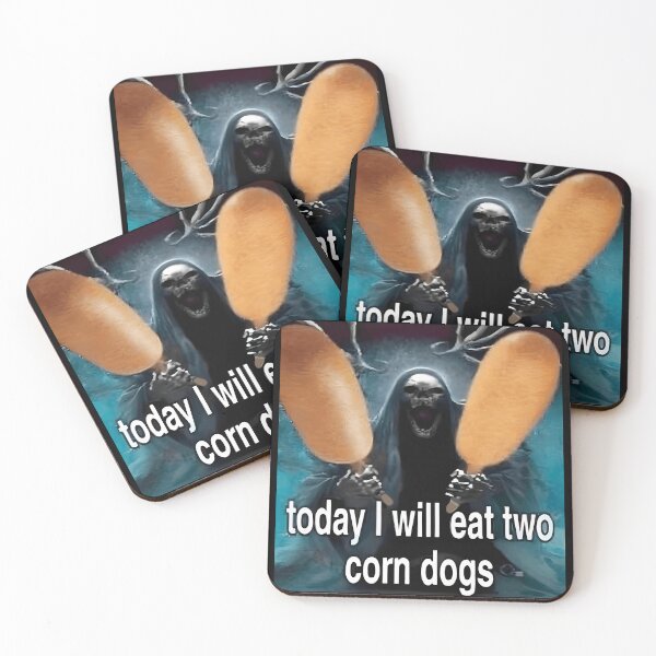 Item preview, Today I Will Eat Two Corn Dogs 2 Cool Skeleton Eeating Corndog Meme designed and sold by fomodesigns.