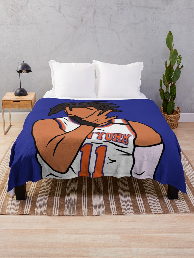 Thumbnail 1 of 6, Throw Blanket, Jalen Brunson 3 Point Celebration designed and sold by RatTrapTees.