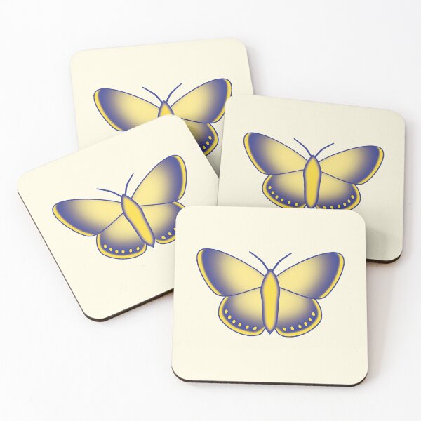 Item preview, Butterfly Dark Blue Yellow designed and sold by Eclectry.