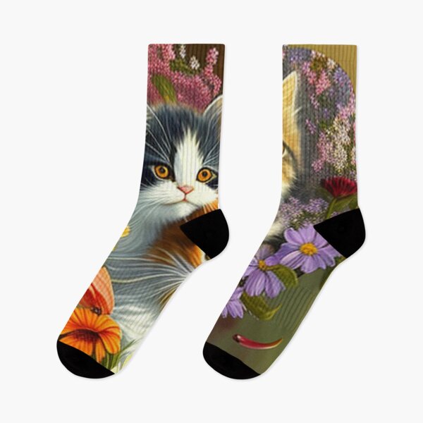 Item preview, Happy Cute Kittens with Love and Flowers designed and sold by BrandonArtWorld.