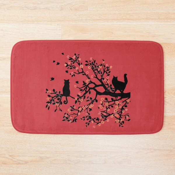 Item preview, TWO CATS IN A BLOSSOM TREE - RED designed and sold by WendyMaree.