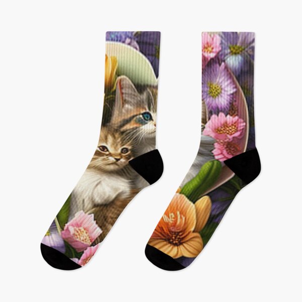 Item preview, Happy Cute Kittens with Love and Flowers designed and sold by BrandonArtWorld.