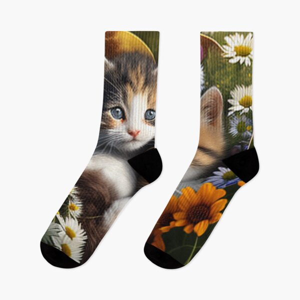 Item preview,  Happy Cute Kittens with Love and Flowers designed and sold by BrandonArtWorld.