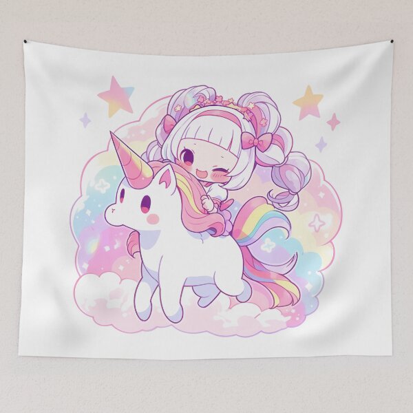Item preview, magical girl riding unicorn | Japanese Anime Style designed and sold by mtperspective.
