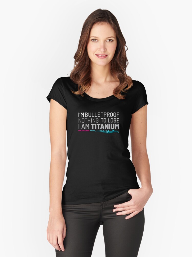 Thumbnail 1 of 3, Fitted Scoop T-Shirt, NKOTB Cruise 12 2023 - I am Titanium designed and sold by CreativeKristen.