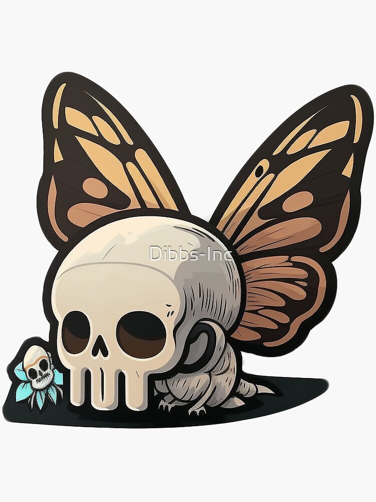Skull Moth Sticker