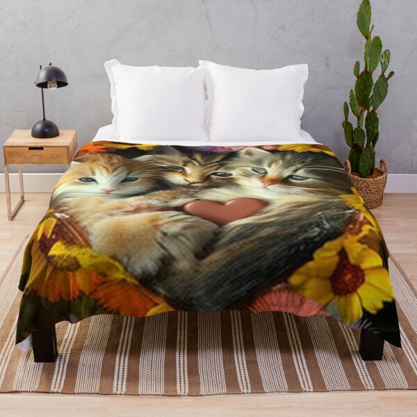 Item preview, Happy Cute Kittens with Love and Flowers designed and sold by BrandonArtWorld.