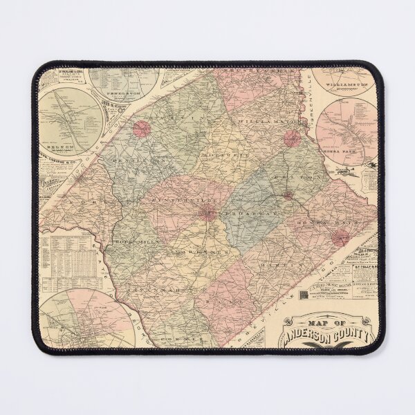 Item preview, Vintage Anderson County SC Map (1897) designed and sold by BravuraMedia.