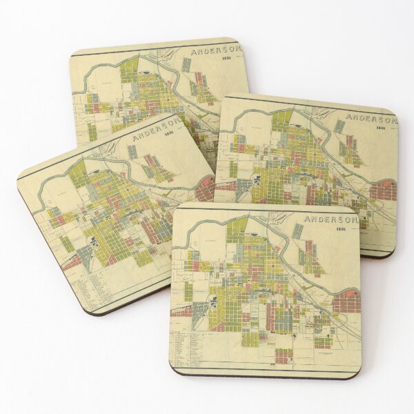 Item preview, Vintage Anderson IN Map (1891) designed and sold by BravuraMedia.