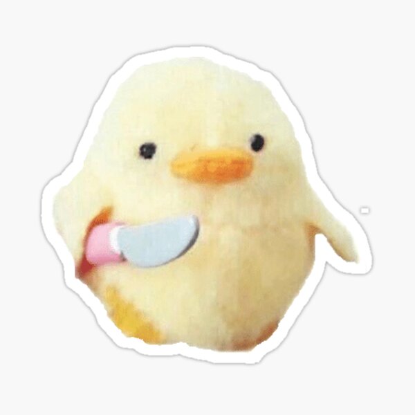 Chicken with a knife meme Sticker
