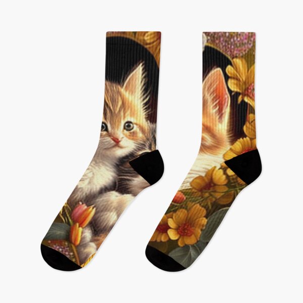 Item preview, Happy Cute Kittens with Love and Flowers designed and sold by BrandonArtWorld.