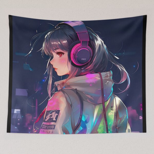 Artikelvorschau, Cyber Futuristic Girl - Anime Wallpaper entworfen und verkauft von KAIGAME Art.