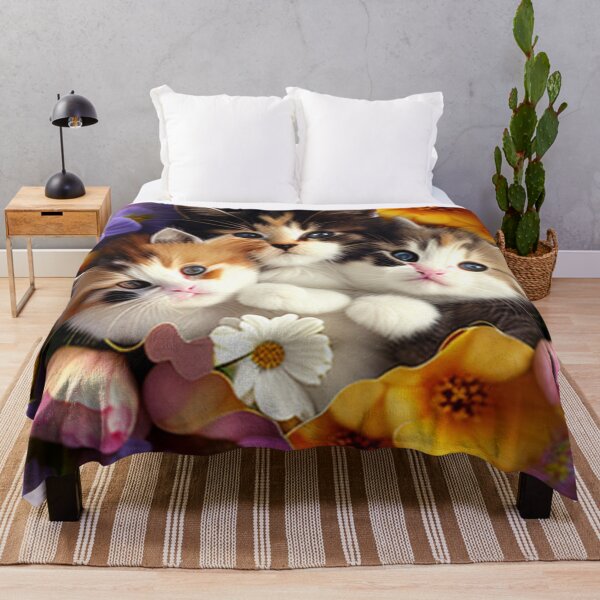 Item preview, Happy Cute Kittens with Love and Flowers designed and sold by BrandonArtWorld.