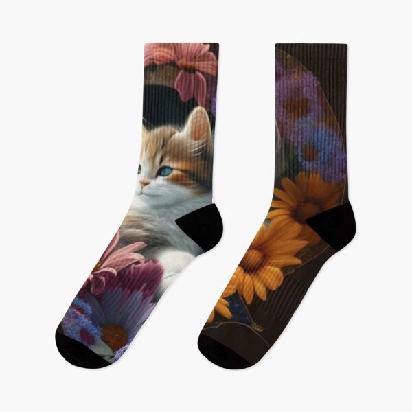 Item preview, Happy Cute Kittens with Love and Flowers designed and sold by BrandonArtWorld.
