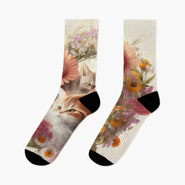 Item preview,  Happy Cute Kittens with Love and Flowers designed and sold by BrandonArtWorld.