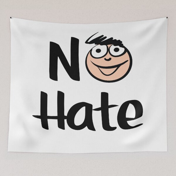 Item preview, No Hate Cute Kawaii  Man Scribble Hair Love the Kid Art designed and sold by ProjectX23.
