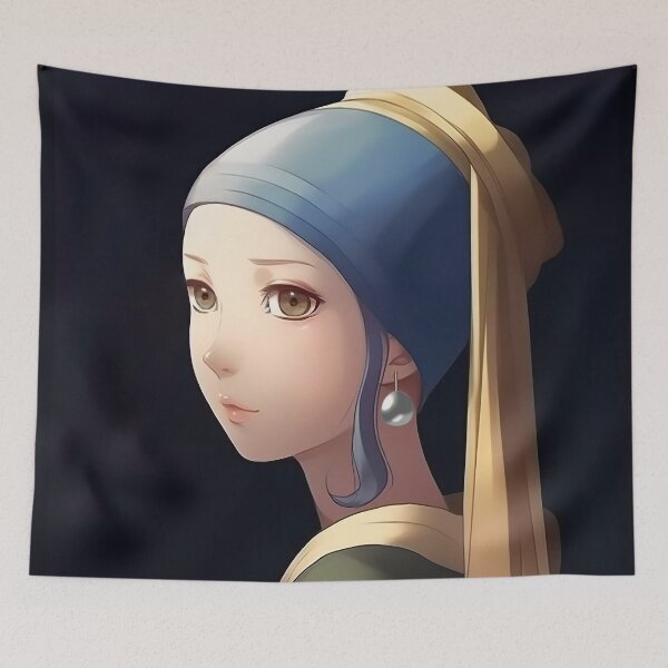 Item preview, Girl with a Pearl Earring - Anime Wallpaper designed and sold by KAIGAME Art.