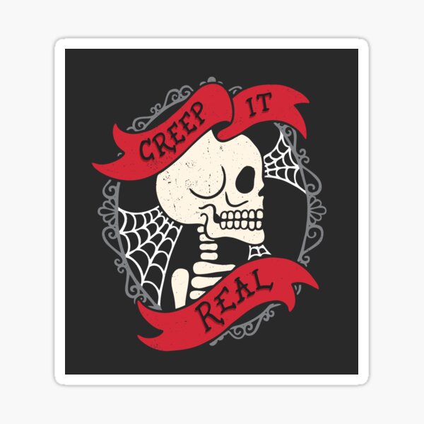Creep It Real Vintage Skeleton Sticker