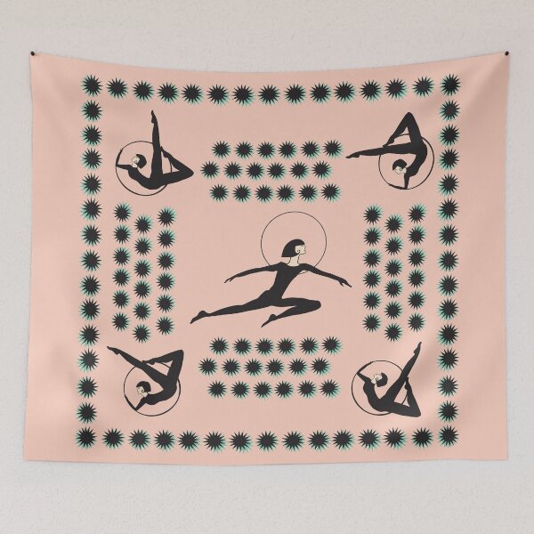 Item preview, Hoopla art deco acrobats burlesque ladies in hoops - peach designed and sold by JuiceCreative.