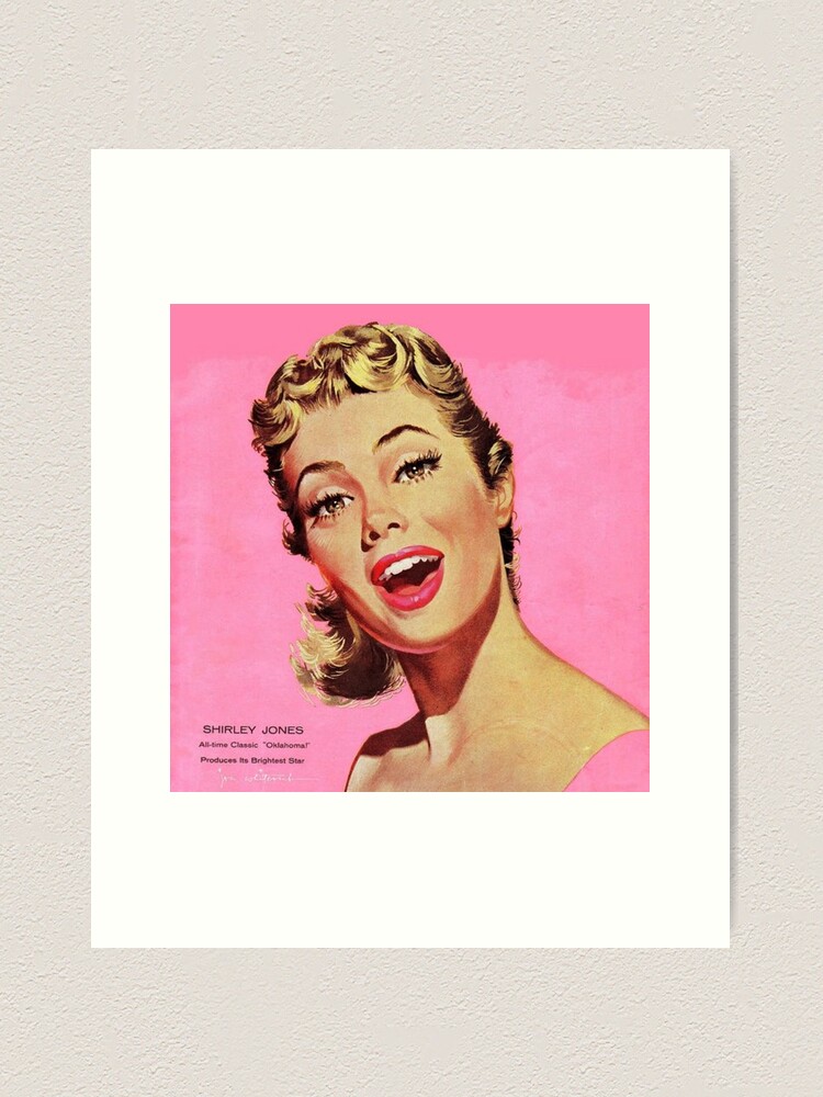 Vintage Retro Date Line Midcentury Woman Girl 50s 60s Art Print for Sale  by knickeryknackry