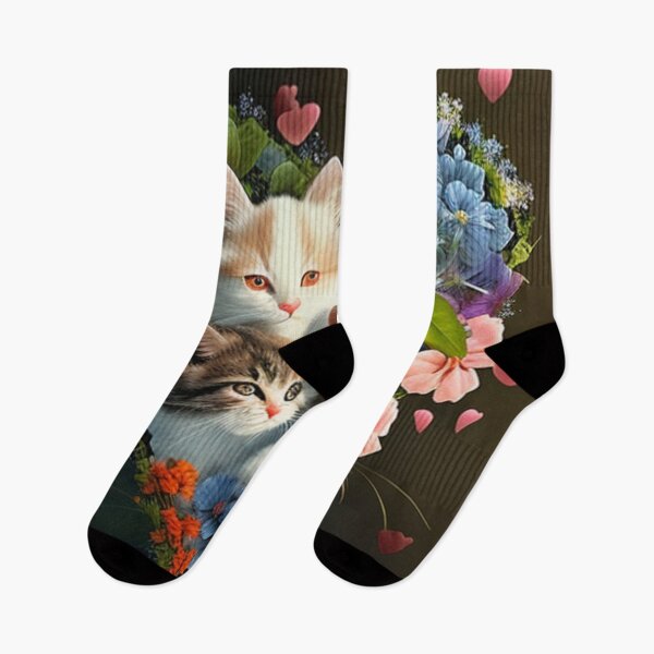 Item preview,  Happy Cute Kittens with Love and Flowers designed and sold by BrandonArtWorld.