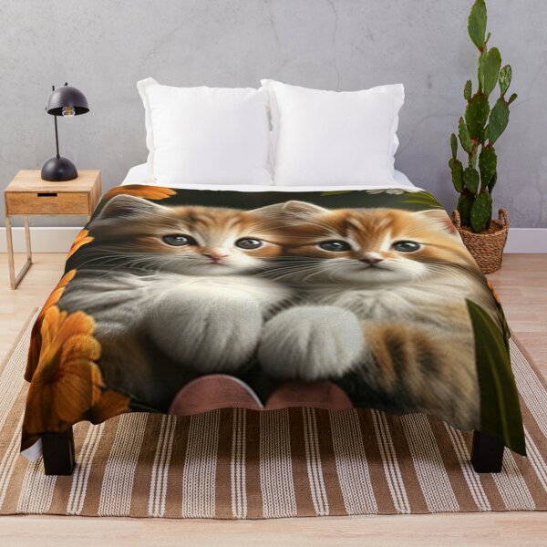 Item preview, Happy Cute Kittens with Love and Flowers designed and sold by BrandonArtWorld.