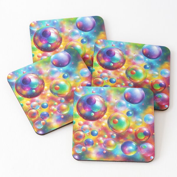 Item preview, Rainbow Reflections - Colorful Background with Rainbow Bubbles Art designed and sold by pinimgart.