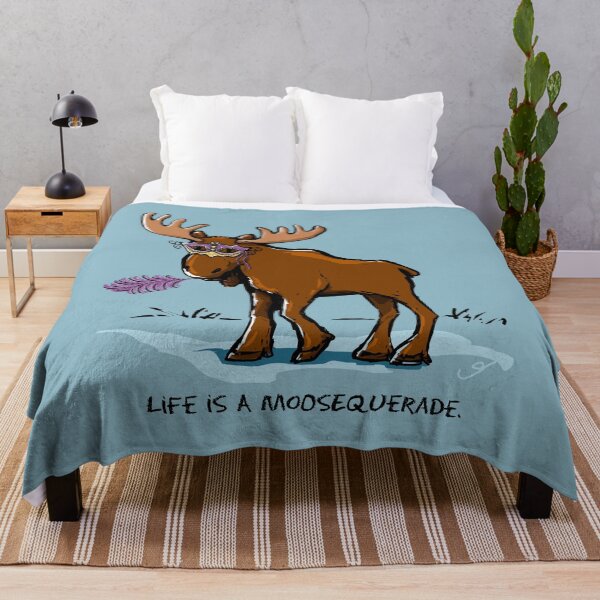 Item preview, Life is a Moosequerade Funny Moose Pun designed and sold by ElephantShoe.