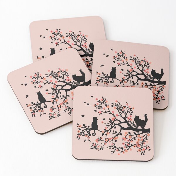 Item preview, TWO CATS IN A BLOSSOM TREE - PINK designed and sold by WendyMaree.