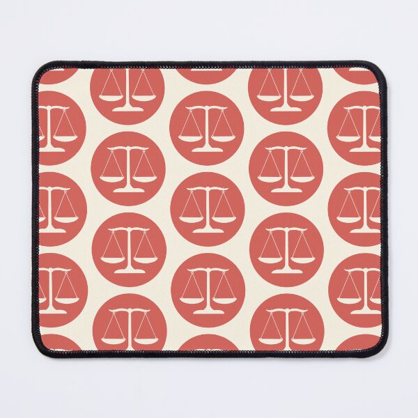 Item preview, Raspberry Pink Pattern of Negative Space Scales of Justice Law Art designed and sold by MagicMe-JD.
