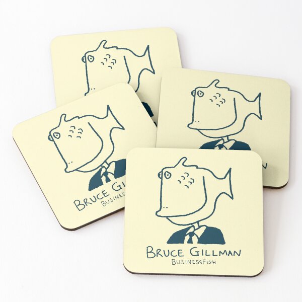 Item preview, Bruce Gillman, Business Fish / Pen Drawing by Josh Valentine, 2022 designed and sold by YeahWellDesigns.